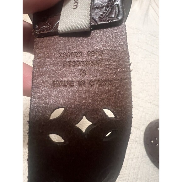 Fossil Belt Womens Small Brown Genuine Leather Brass Hardware Boho Retro Hippie - Picture 5 of 6